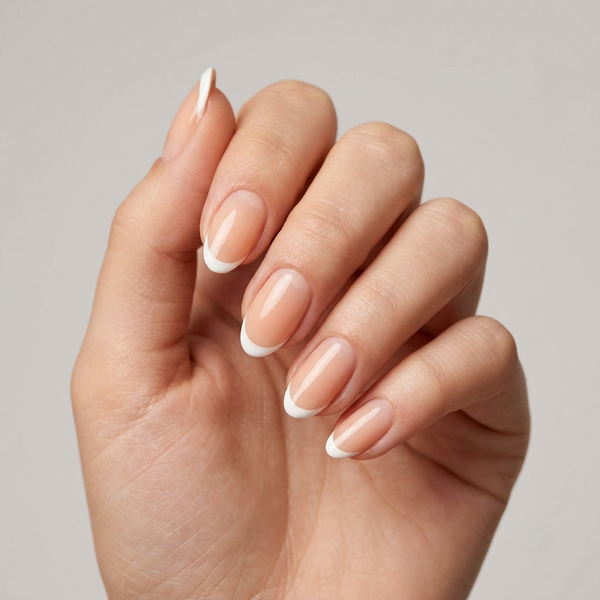 Almond French Nails With White Tips NailOLash
