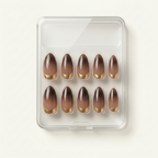 Brown Ombre Nails With Gold Tips