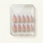 Nude Pink Nails With Lavender French Tips