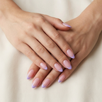 Nude Pink Nails With Lavender French Tips