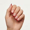 Nude Pink Nails With Red French Tips