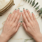 Emerald Green French Tip Nails