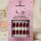Burgundy French Tip Nails