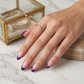 Purple French Tip Almond Nails