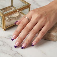 Purple French Tip Almond Nails