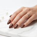 Dark Brown Almond Nails