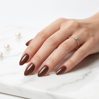 Dark Brown Almond Nails