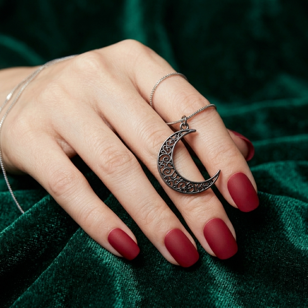 Matte Burgundy Square Nails