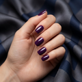 Square Shaped Glossy Deep Plum Nails