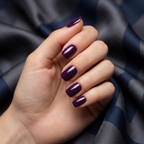 Square Shaped Glossy Deep Plum Nails