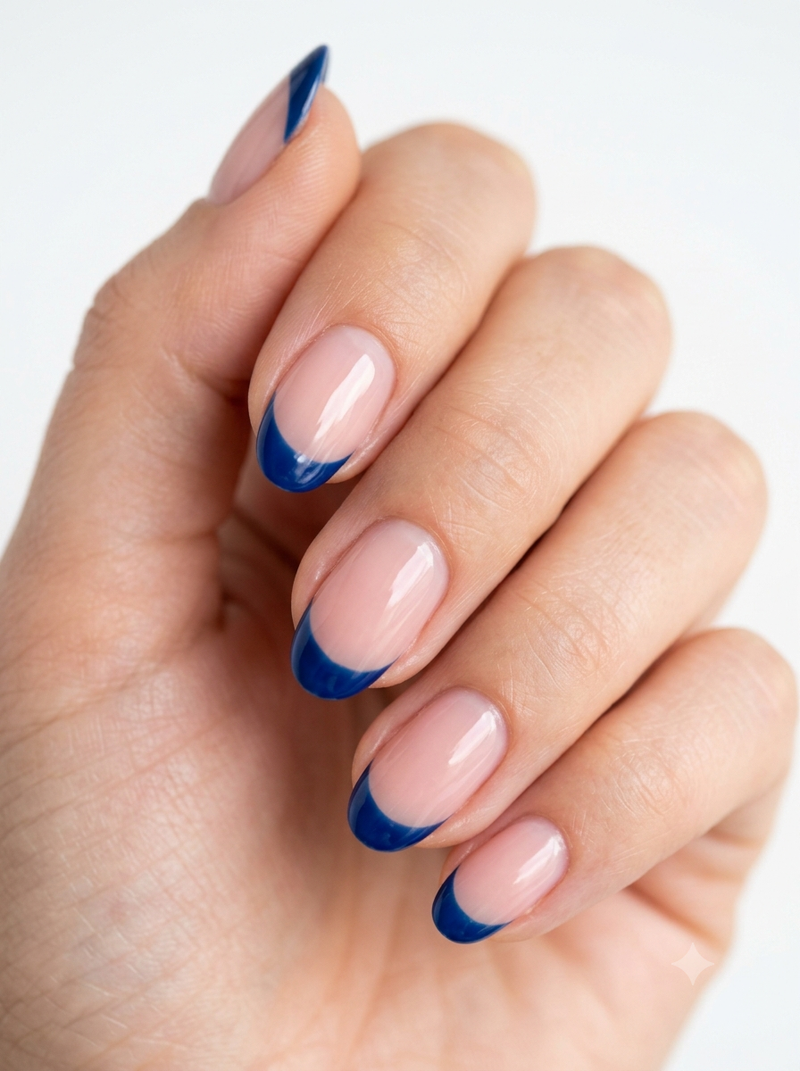 Blue French Tips PressOns NailOLash