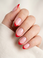 Red French Tips PressOns NailOLash