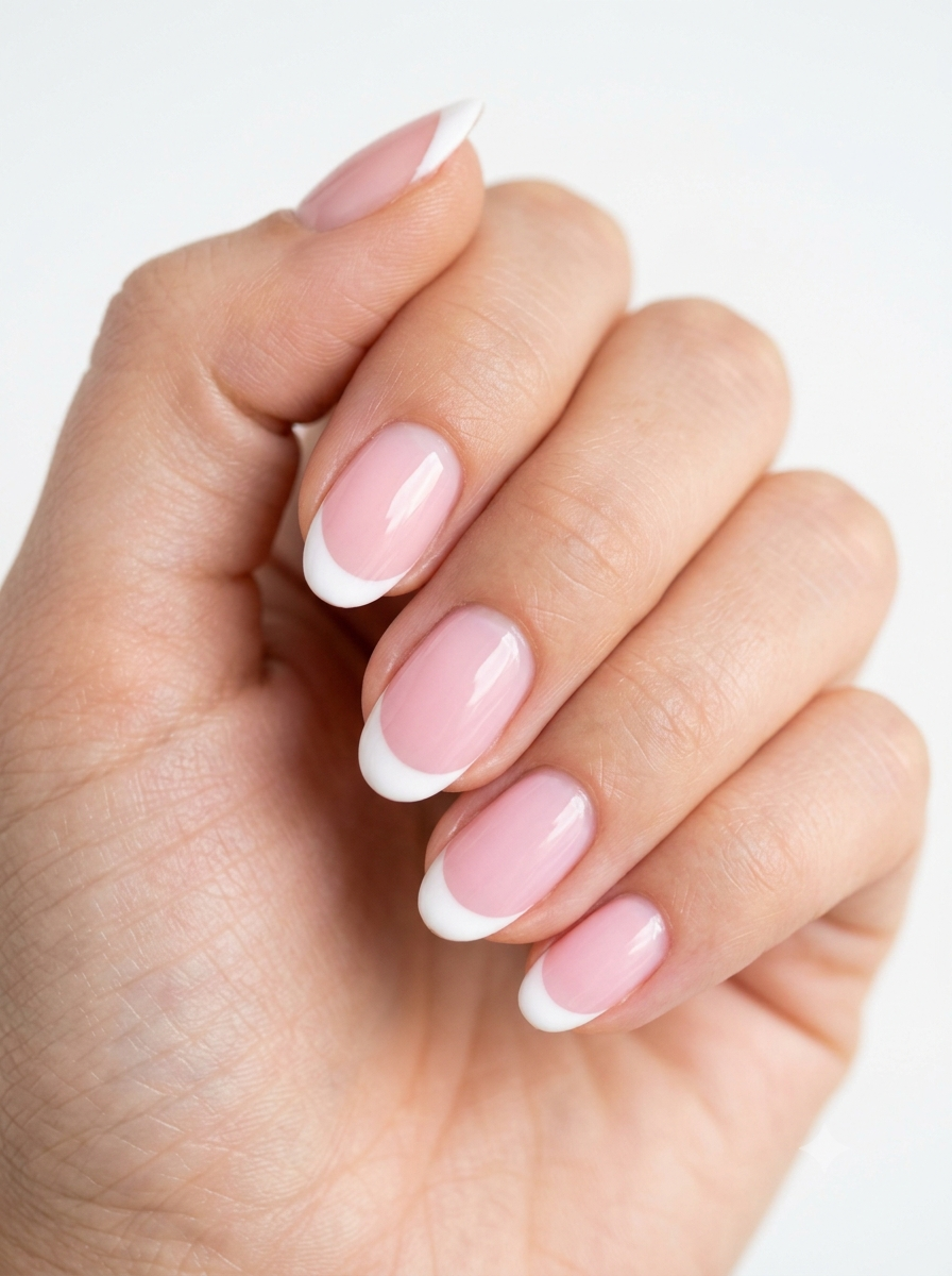Light Pink White French Tips NailOLash