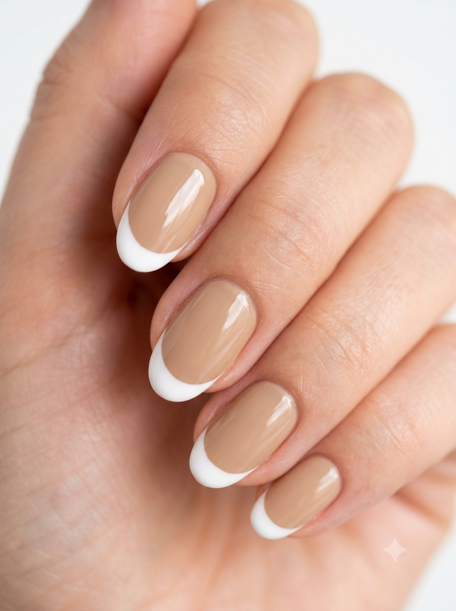 Oval Nails With White Tips NailOLash