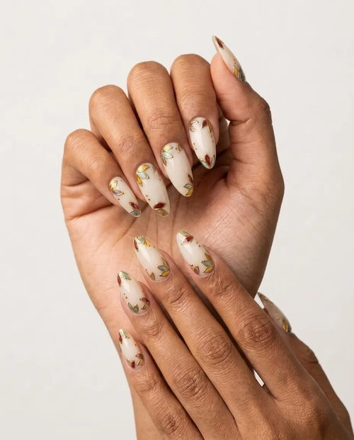 Almond Fine Line Floral Nails Nail O Lash