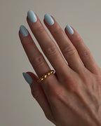 Pastel Baby Blue Oval Nails