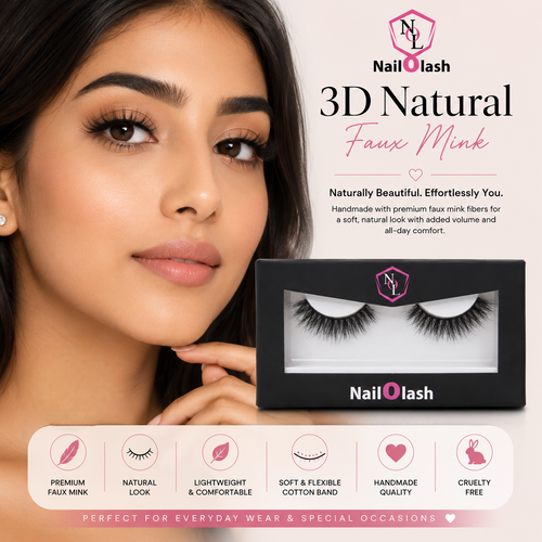 3D Natural Faux Mink Eyelashes Nail O Lash
