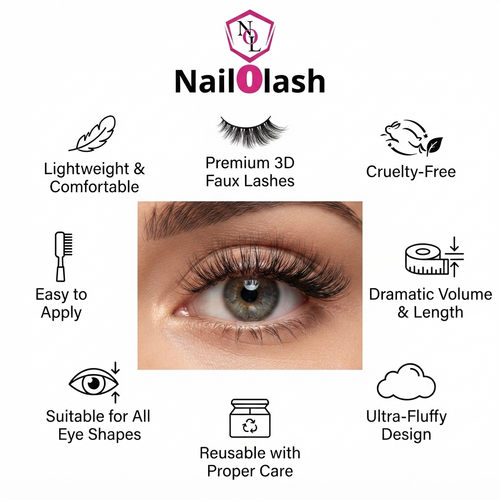 3D Natural Faux Mink Eyelashes Nail O Lash