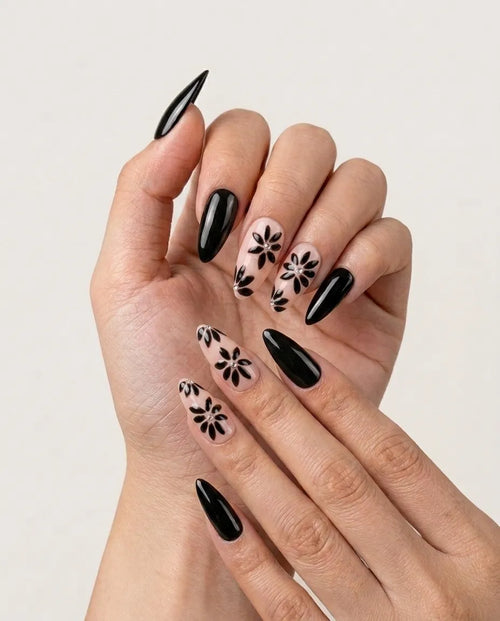 The Black Flower Nail O Lash