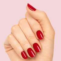 Glossy Oval Red Nails Nail O Lash