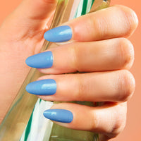 Matte Sky Blue Almond Shaped Nails Nail O Lash