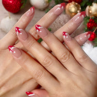 Christmas Red French Tip Nails Nail O Lash