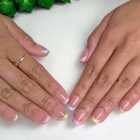 Square Nails With Multicolor Pastel Tips Nail O Lash