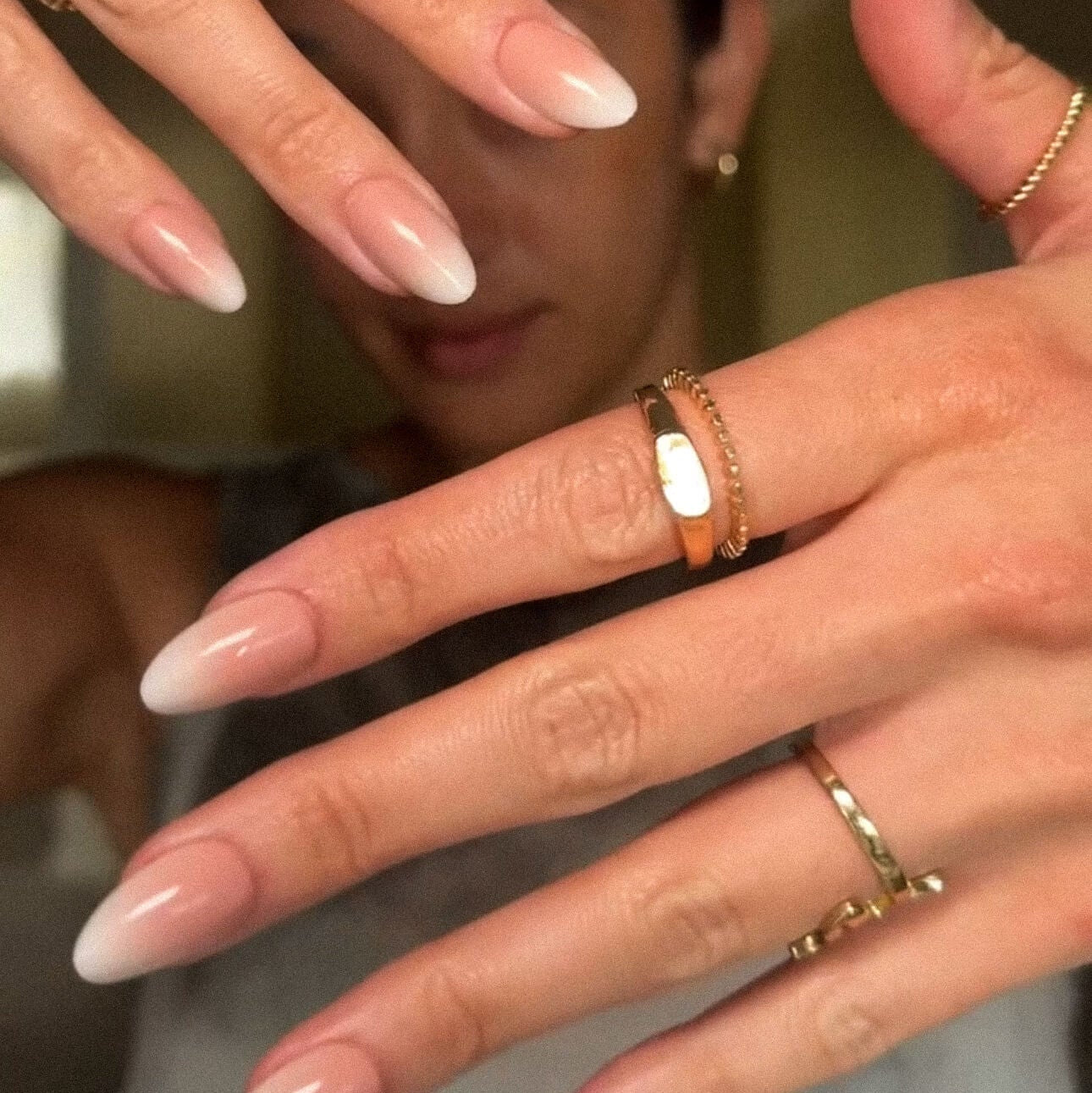 Ombre Almond Press-On Nails