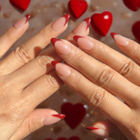 Crimson French tip Almond Set Nail O Lash