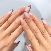 Almond Shaped Nails With Brown French Tips Nail O Lash