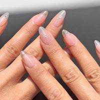 Silver Chrome French Nails City Pink Nailshop