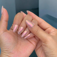 Chrome Almond Nails in Soft Pink Nail O Lash