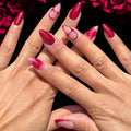 Red french tip flower set