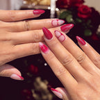 Red french tip flower set