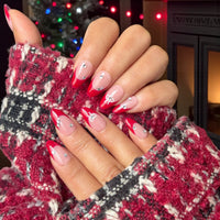 Little bow Red french tip Nail O Lash