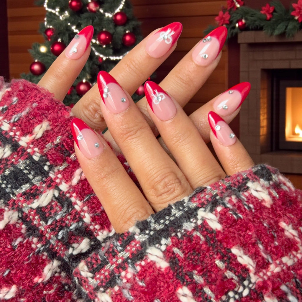 Little bow Red french tip