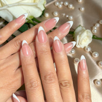 Short Almond French Tips Nail O Lash