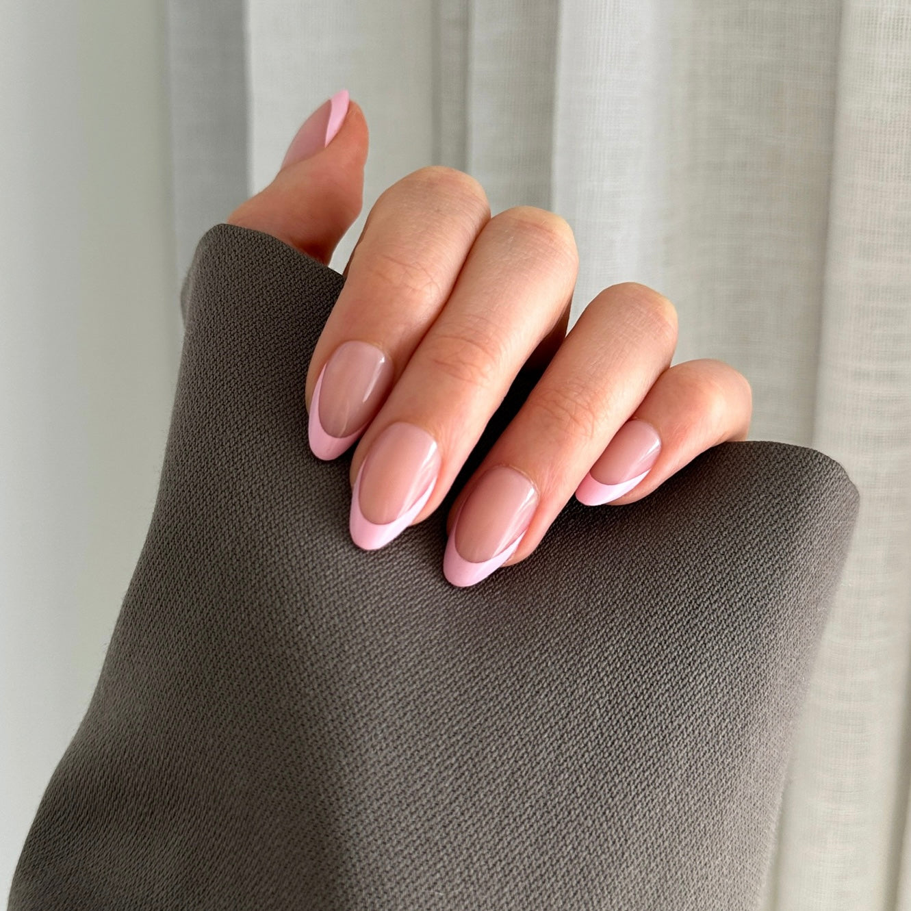 Baby Pink Tip Gel Press-On Nails