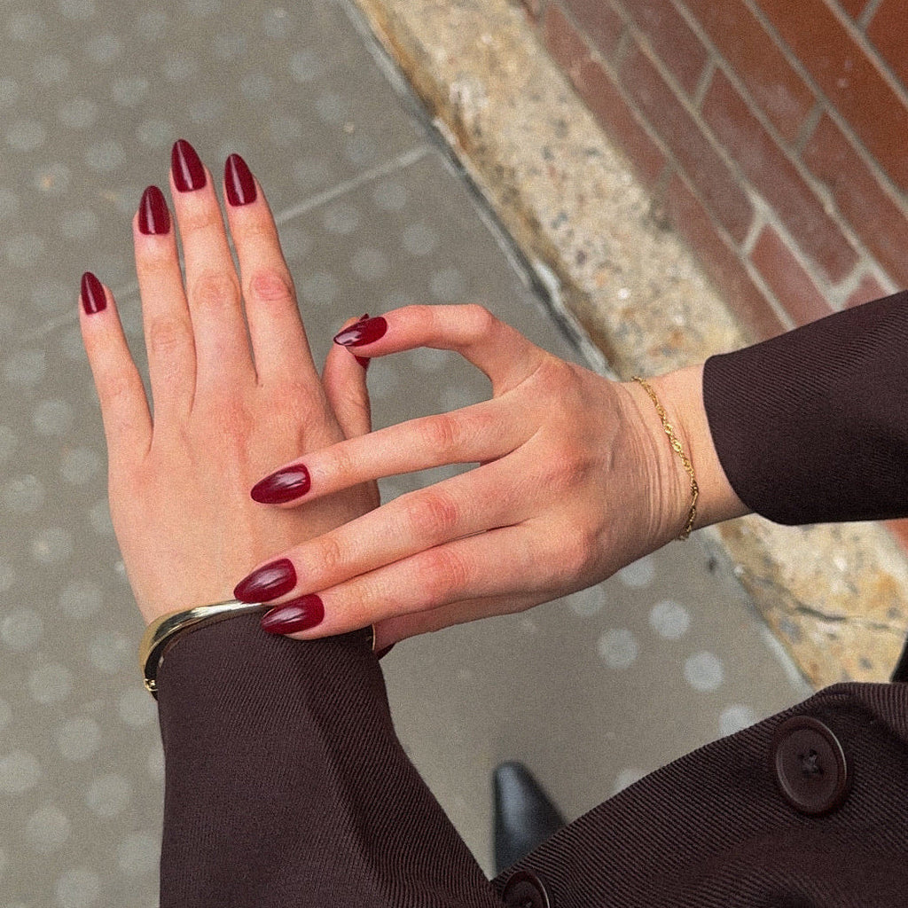 Red Wine Gel Press-On Nails