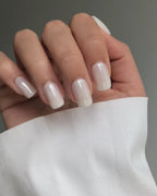 Glossy Snow White Nails