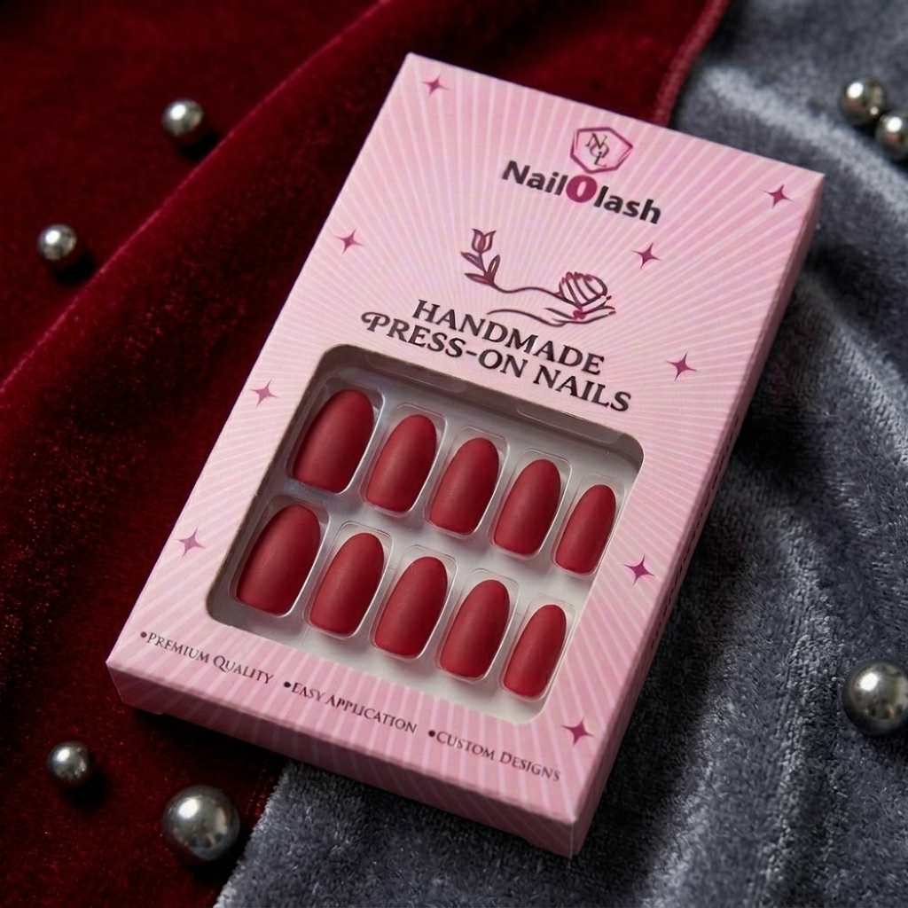 Nude Red Press-On Nails