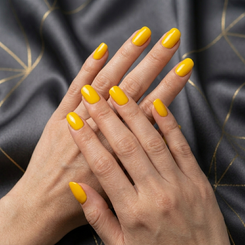 Solid Yellow Press-On Nails