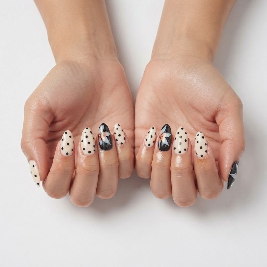 Polka Art Press-On Nails Nail O Lash