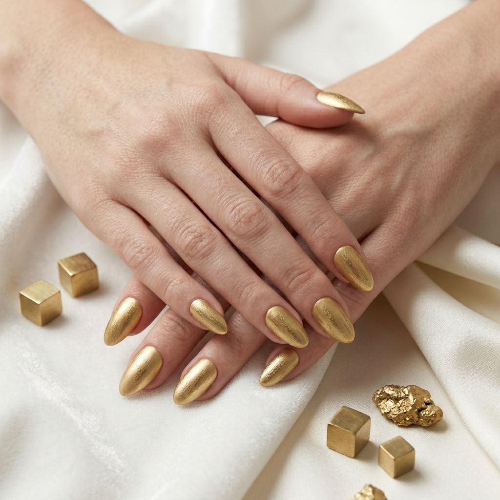 Solid Gold Press-On Nails