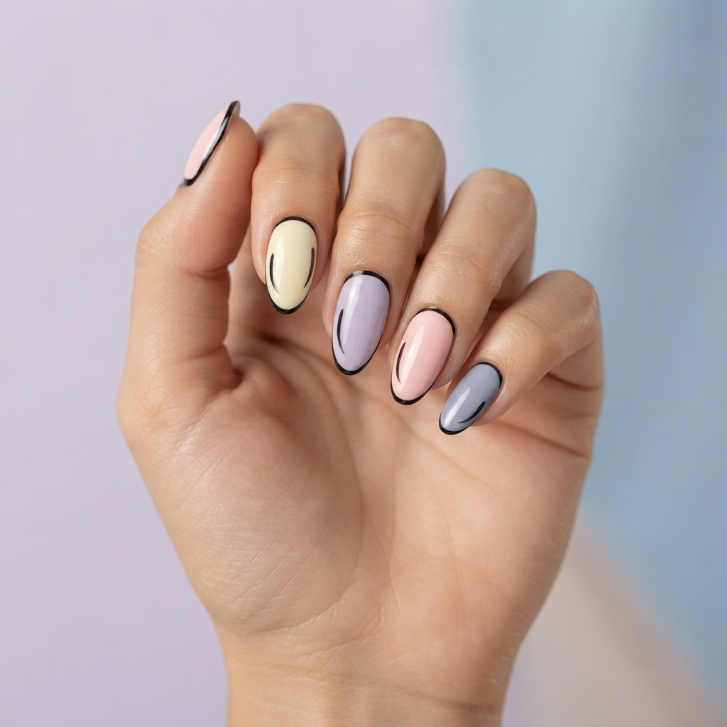Colorful Sketch Press-On Nails Nail O Lash
