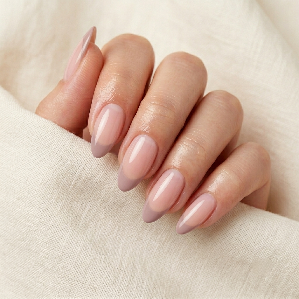 Beige French Press-On Nails