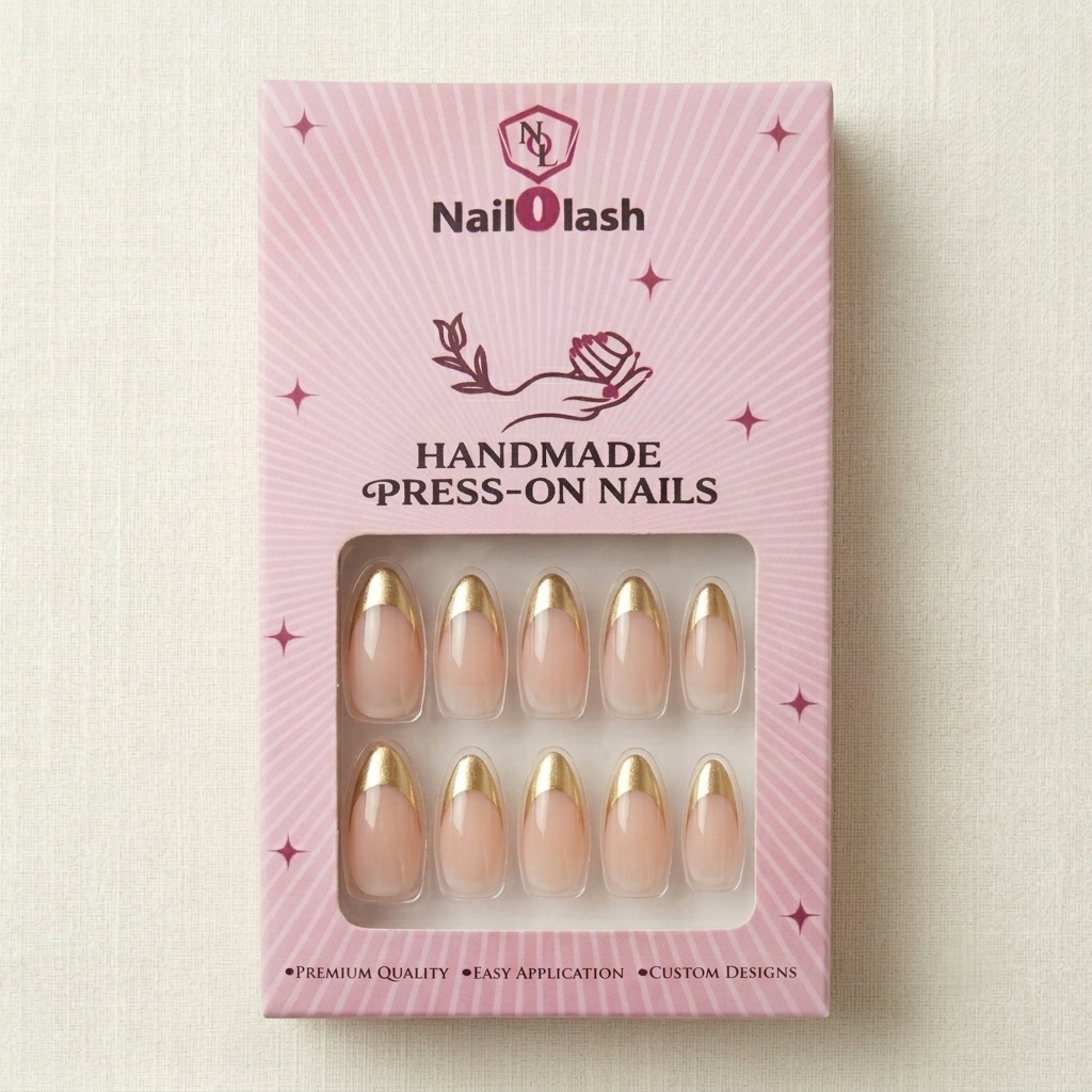 Gold Tip French Press-On Nails