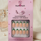Green French Press-On Nails
