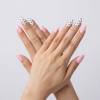 Pink Nails With Polka Dots Design Nail O Lash