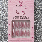 Pink Glitter Press-On Nails